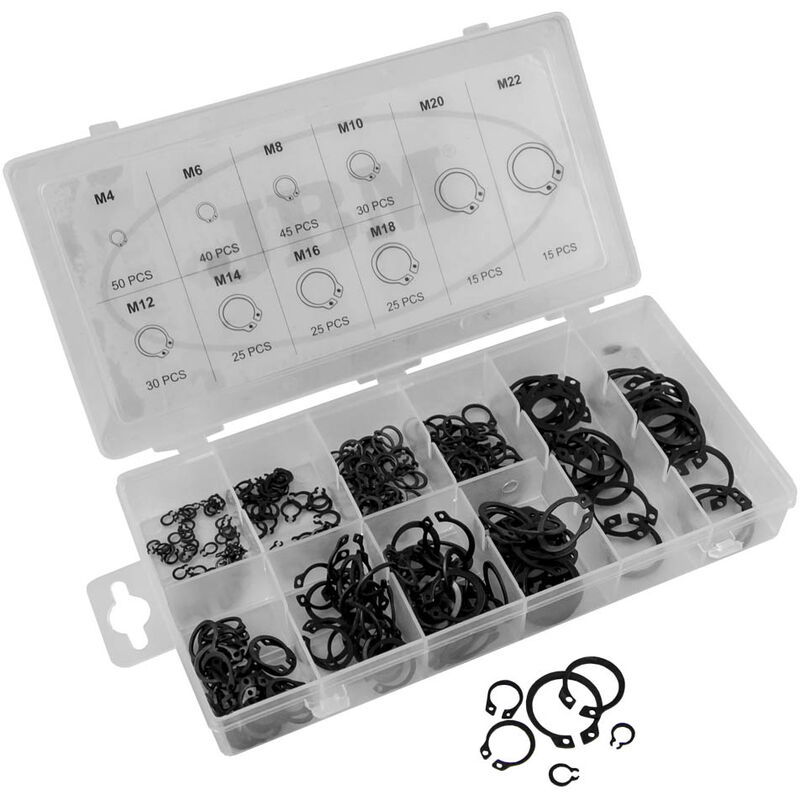 Coffret de circlips Seeger extérieur 300 pièces