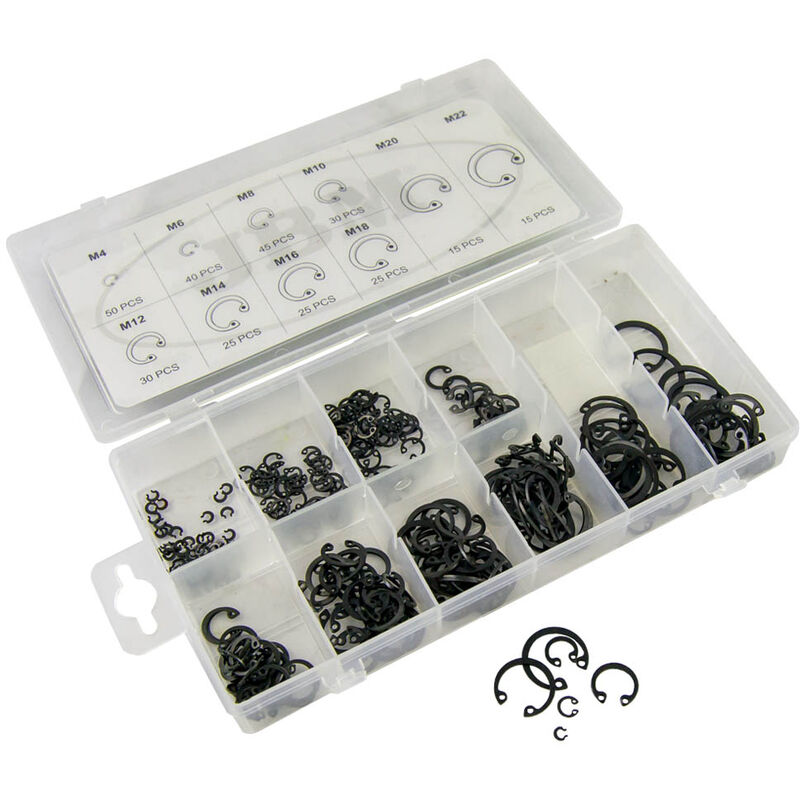 Coffret de circlips Seeger intérieur 300 pièces